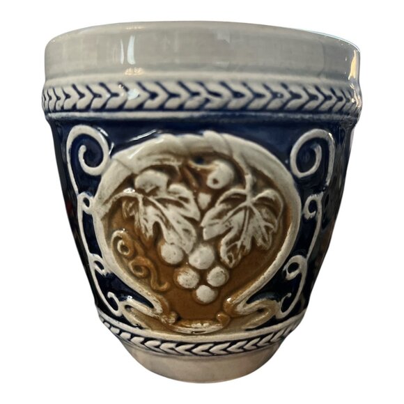 Set of 3 Vintage German Wick-Werke Style Stoneware Wine Cups – Rare Brown & Blue - Picture 5 of 6